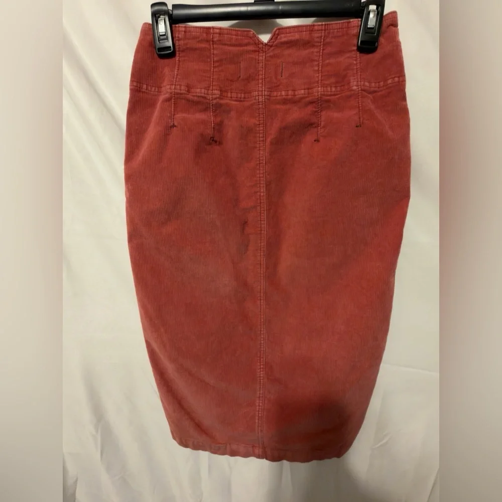 Free People I Want It All Cord Midi Skirt Poppy size 26